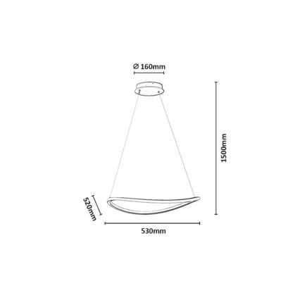 Rabalux - Lustru LED dimabil suspendat pe cablu LED/45W/230V 3000-6500K + telecomandă