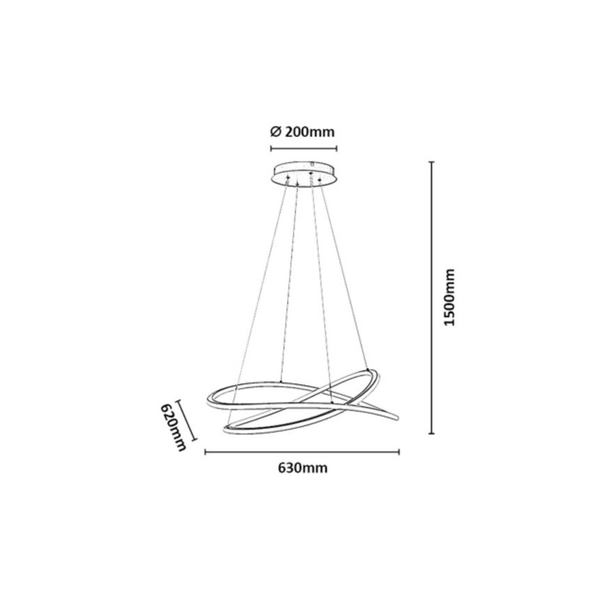 Rabalux - Lustră LED dimabilă pe cablu LED/75W/230V 3000-6500K + telecomandă