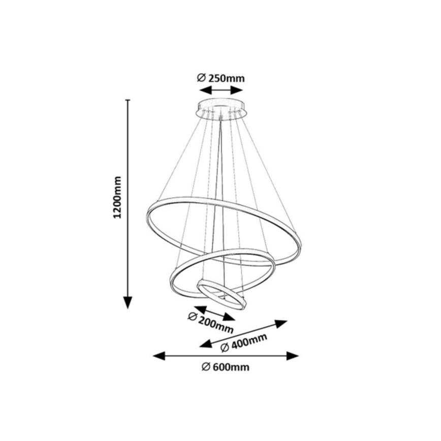 Rabalux - Lustru LED dimabil suspendat pe cablu LED/90W/230V 3000-6500K + telecomandă