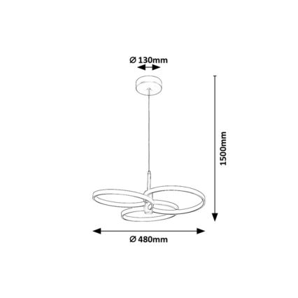 Rabalux - Lustră LED reglabilă pe cablu LED/50W/230V 3000-6500K + telecomandă