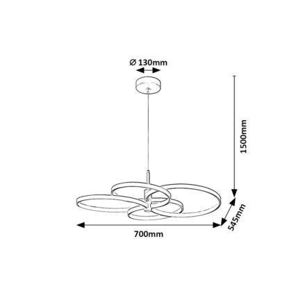Rabalux - Lustră LED dimabilă suspendată pe cablu LED/70W/230V 3000-6500K + telecomandă