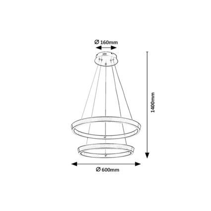 Rabalux - Lustru LED dimerizabil suspendat pe cablu, 45W/230V, 3000-6500K + telecomandă