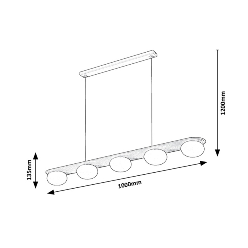 Rabalux - Lustră suspendată pe cablu, 5 x G9, 25 W, 230 V