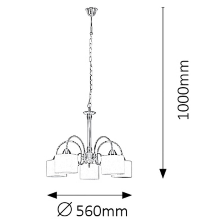 Rabalux 7276 - Lustră EDITH 5xE27/60W/230V bronz