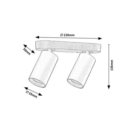 Rabalux - Spot aplicat 2xGU10/7W/230V alb