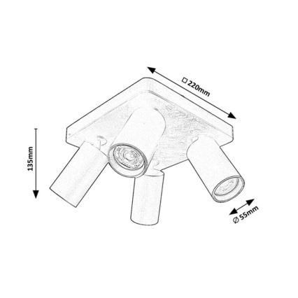 Rabalux - Spot aplicat cu 4xGU10/7W/230V, alb