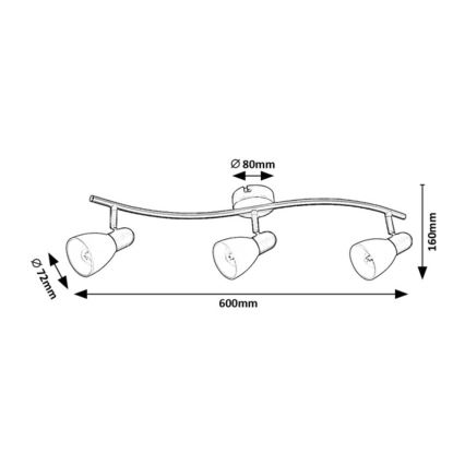 Rabalux - Lampă spot 3 x E14, 40 W, 230 V