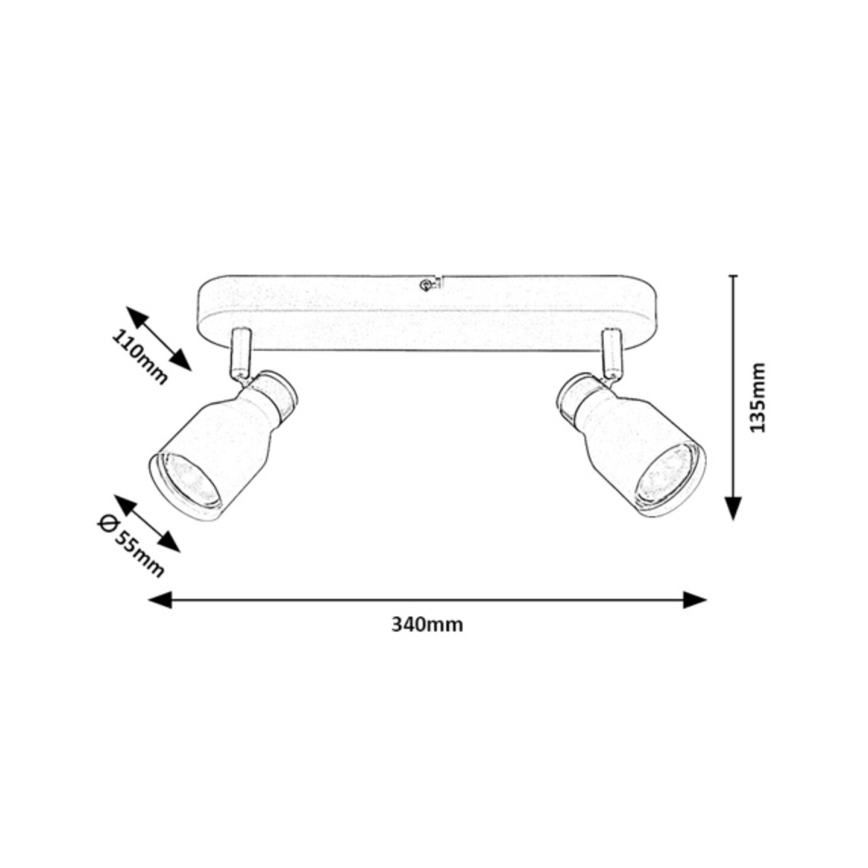 Rabalux - Spot cu 2 x soclu GU10, 15 W, 230 V