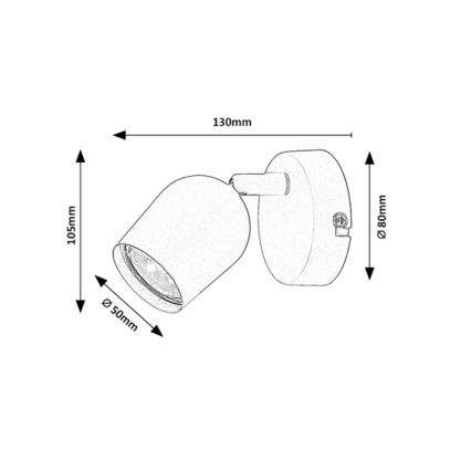 Rabalux - Aplica de perete cu spot 1xGU10/15W/230V, neagră