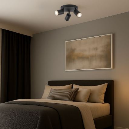 Rabalux - Lampă spot de tavan 3x GU10/15W/230V, neagră
