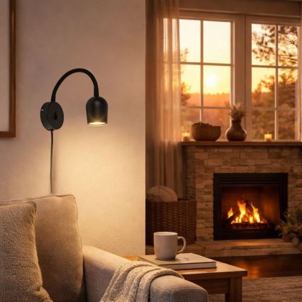 Rabalux - Aplică de perete tip spot 1x GU10/15W/230V, negru