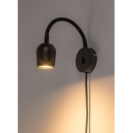 Rabalux - Aplică de perete tip spot 1x GU10/15W/230V, negru