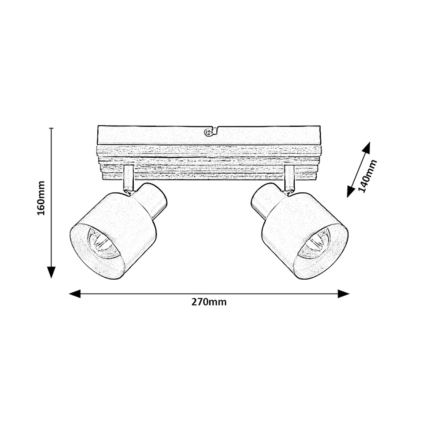 Rabalux - Lampă cu 2 spoturi E14/10W/230V