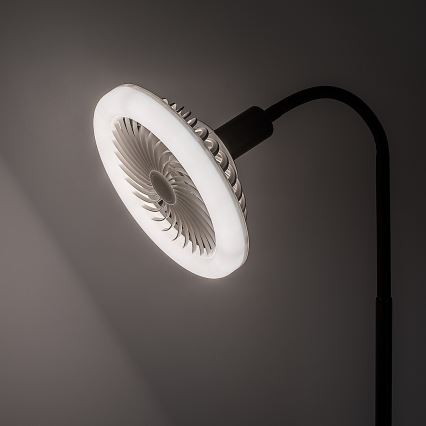 Rabalux - Lampă LED de podea dimabilă cu ventilator, diametru 30 cm, 1xE27/16W/230V, 3000-6500K + telecomandă
