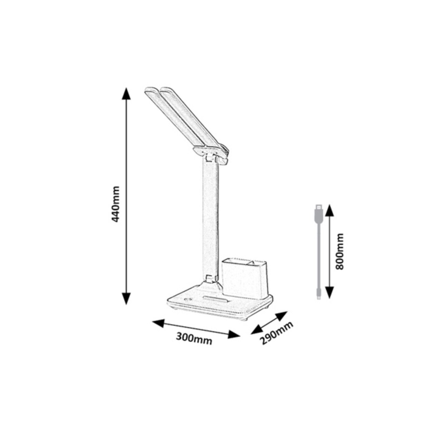 Rabalux - Lampă de birou LED tactilă, reglabilă, 5W/5V, 3000/4000/6500K