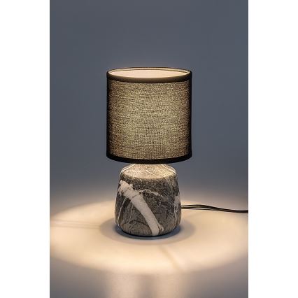 Rabalux - Lampă de masă 1xE14/40W/230V, neagră, decor marmură