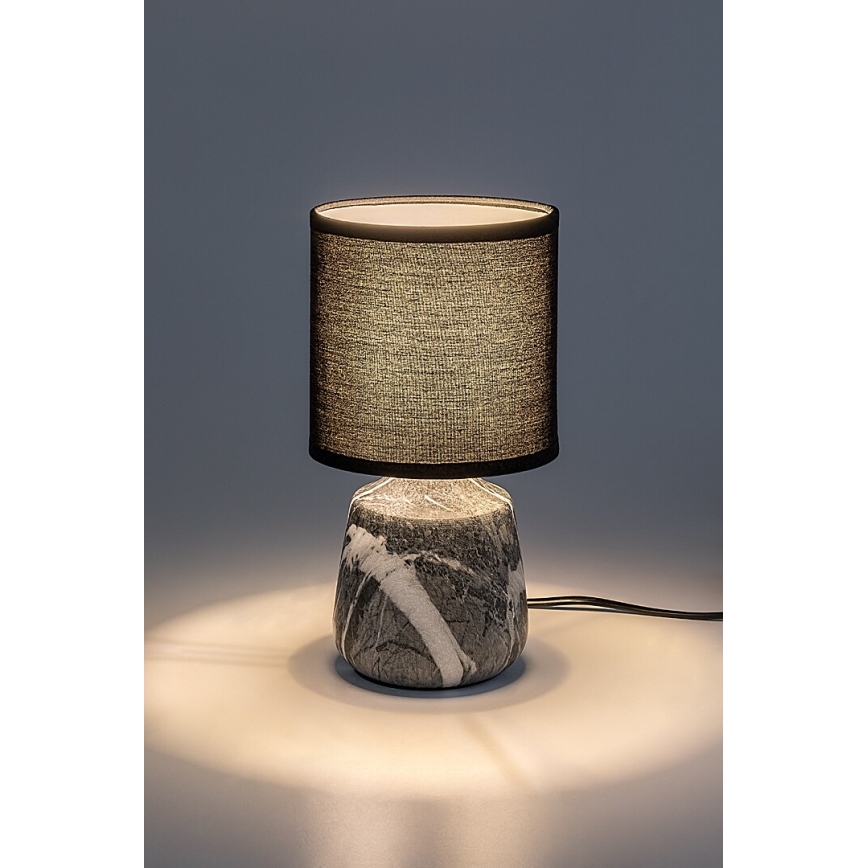 Rabalux - Lampă de masă 1xE14/40W/230V, neagră, decor marmură