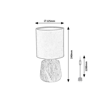 Rabalux - Lampă de masă 1xE14/40W/230V, neagră, decor marmură