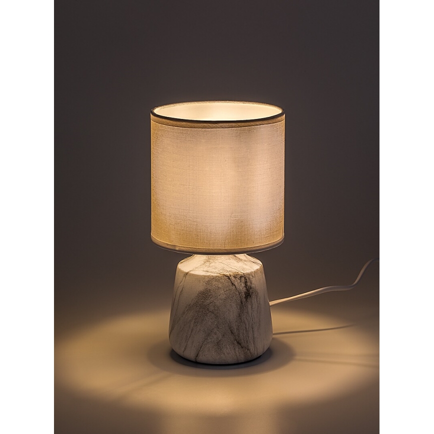Rabalux - Lampă de masă 1xE14/40W/230V, albă, cu decor marmură