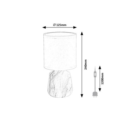 Rabalux - Lampă de masă 1xE14/40W/230V, albă, cu decor marmură