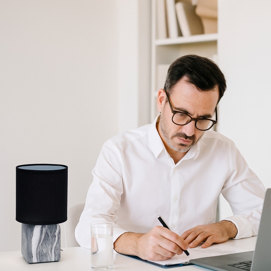 Rabalux - Lampă de masă 1xE14/40W/230V negru/decor marmură