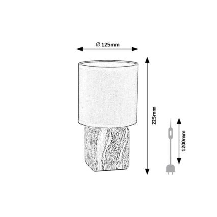 Rabalux - Lampă de masă 1xE14/40W/230V negru/decor marmură
