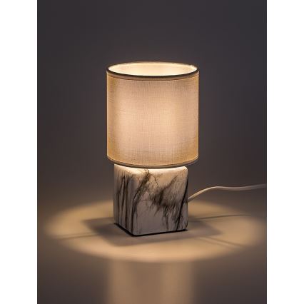 Rabalux - Lampă de masă 1xE14/40W/230V albă/decor de marmură