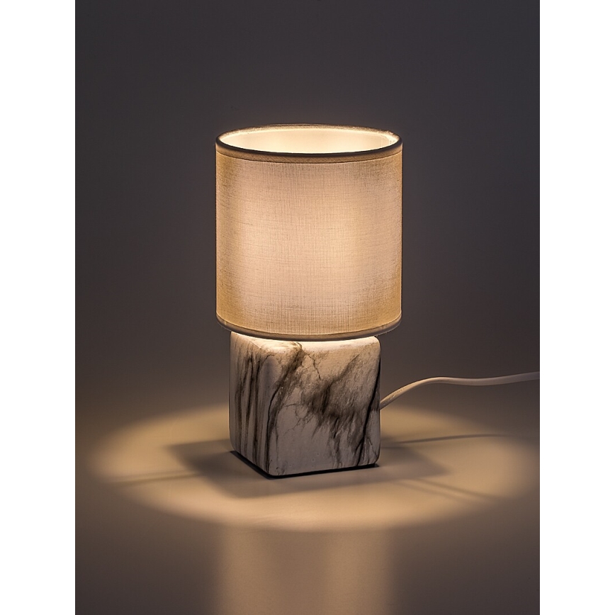 Rabalux - Lampă de masă 1xE14/40W/230V albă/decor de marmură