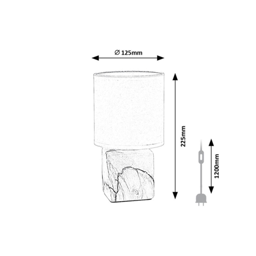 Rabalux - Lampă de masă 1xE14/40W/230V albă/decor de marmură