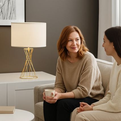 Rabalux - Lampă de masă 1xE27/40W/230V auriu/alb