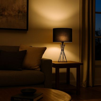 Rabalux - Lampă de masă, 1x E27/40W/230V, neagră