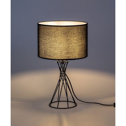 Rabalux - Lampă de masă, 1x E27/40W/230V, neagră