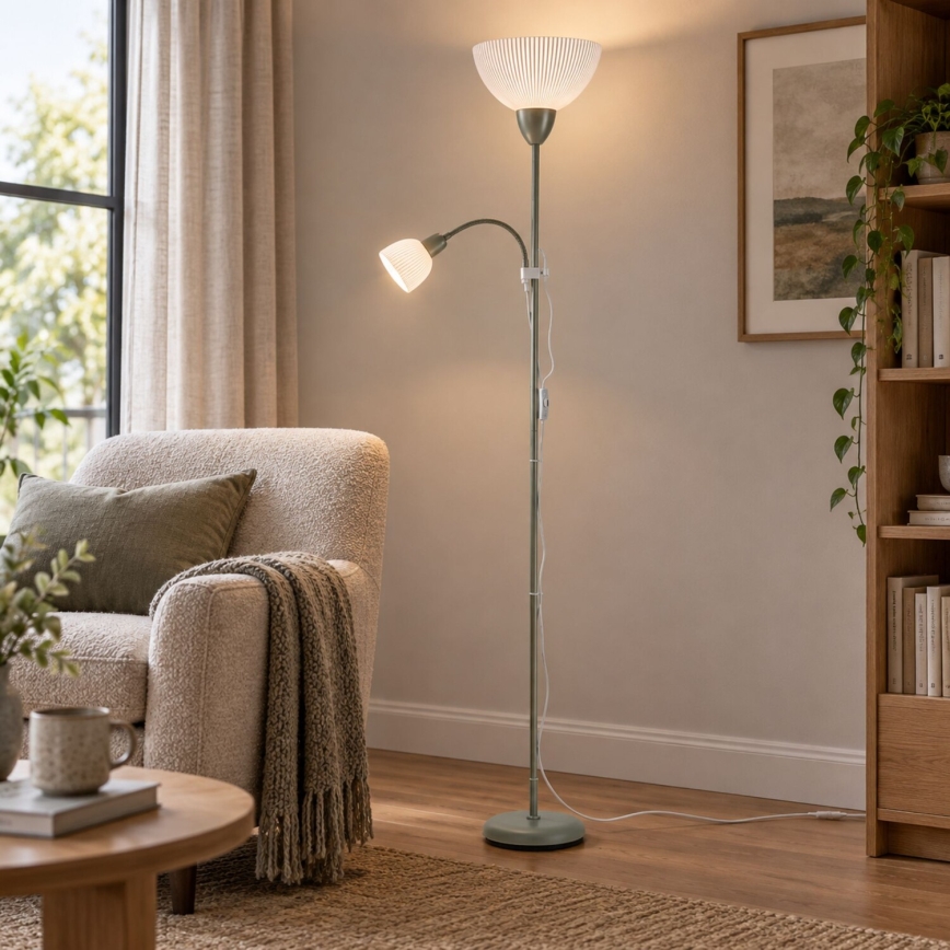Rabalux - Lampă de podea 1xE27/60W/230V + 1xE14/25W, verde