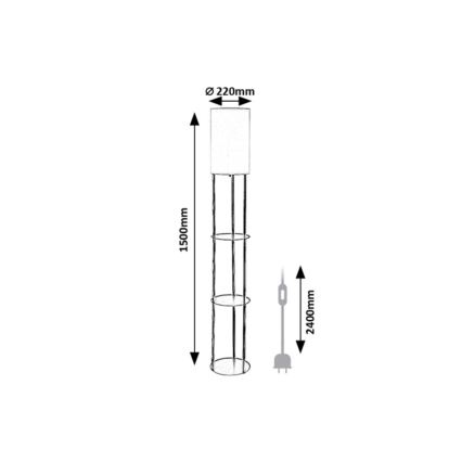 Rabalux - Lampă de podea cu polițe 1xE27/40W/230V, neagră