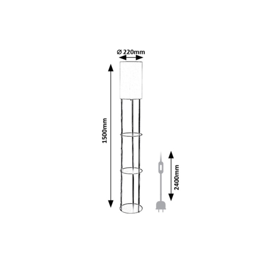 Rabalux - Lampă de podea cu polițe 1xE27/40W/230V, neagră