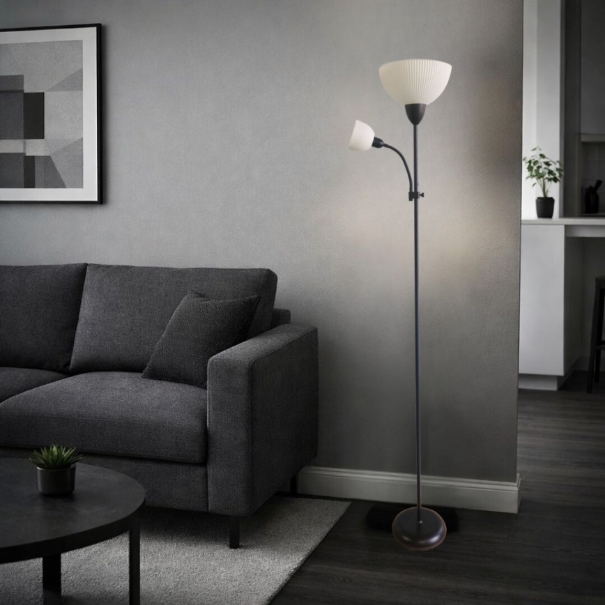 Rabalux - Lampadar 1xE27/60W/230V + 1xE14/25W, negru
