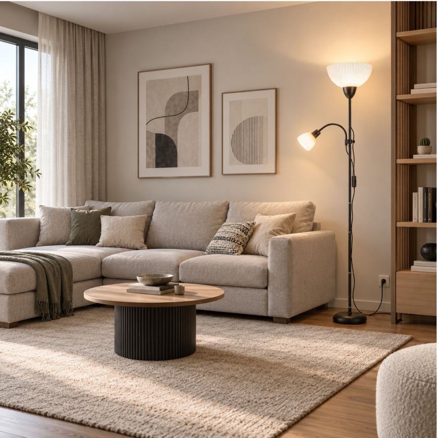 Rabalux - Lampadar 1xE27/60W/230V + 1xE14/25W, negru