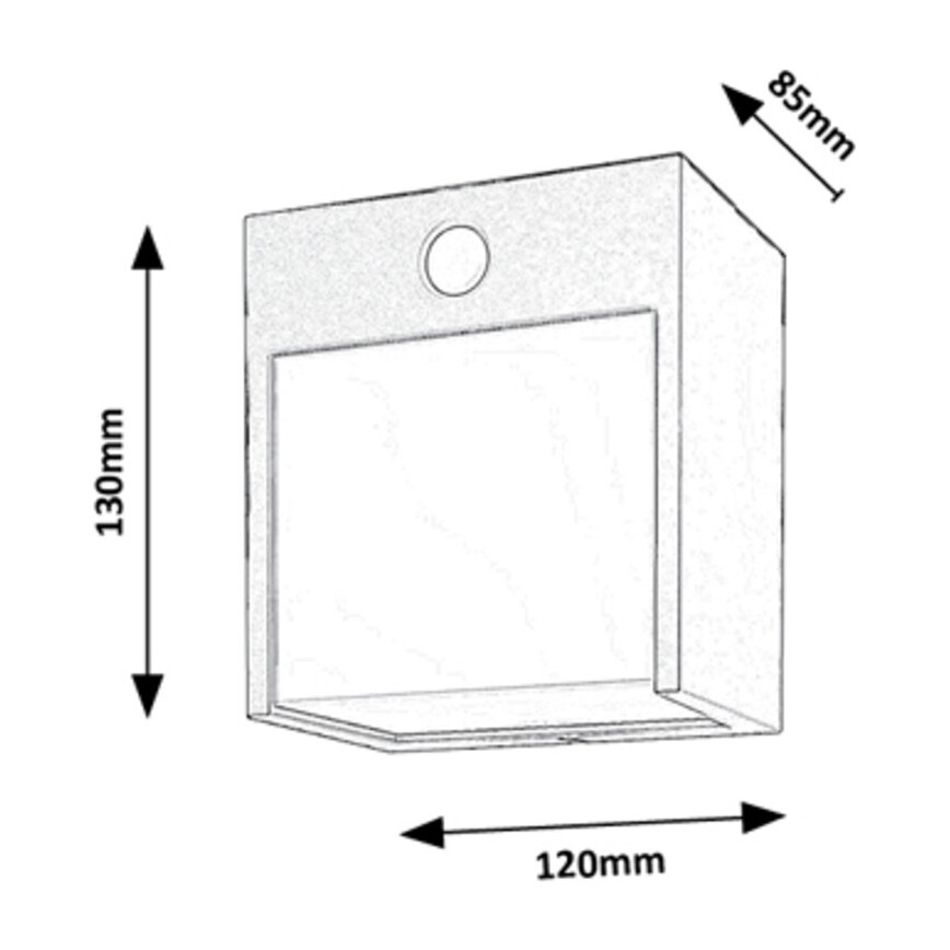 Rabalux - Aplica de perete LED pentru exterior cu senzor LED/12W/230V negru IP44