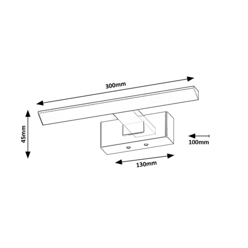 Rabalux - Aplica LED pentru oglindă de baie, 6W, 230V, IP44, 30 cm, negru