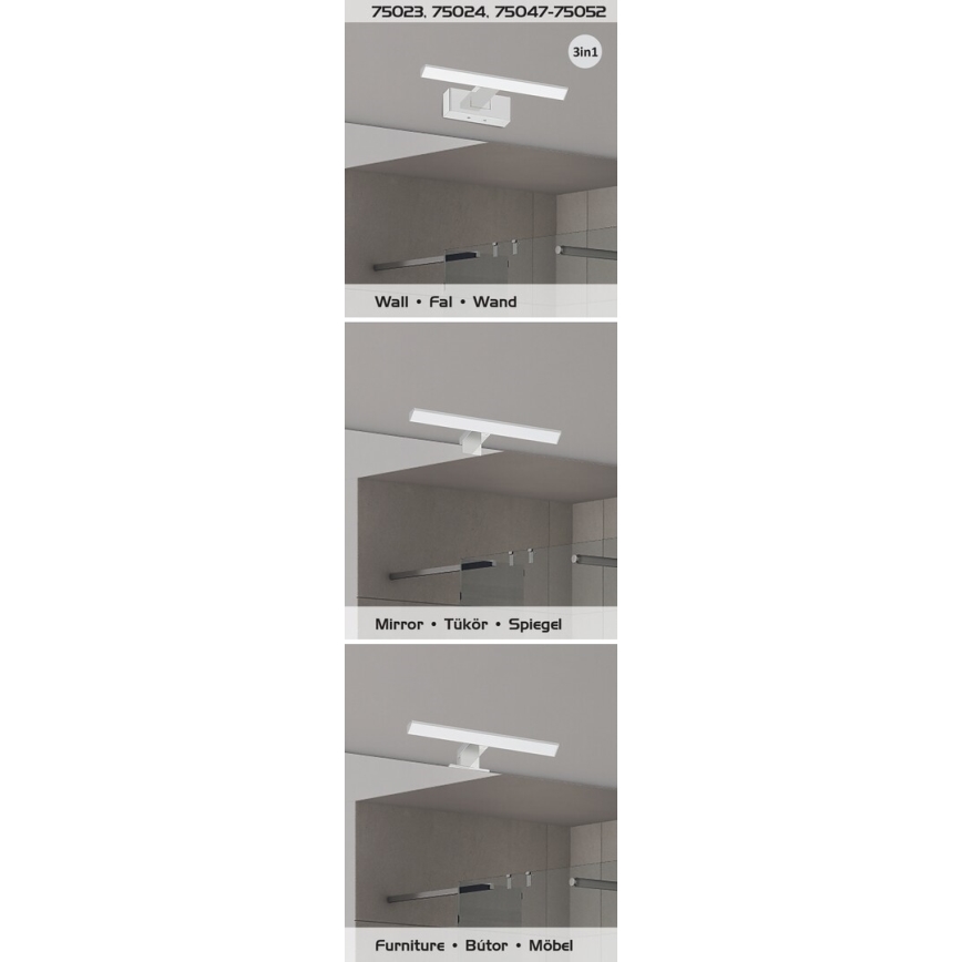 Rabalux - Aplica LED pentru oglindă de baie LED/9W/230V IP44 60 cm crom lucios