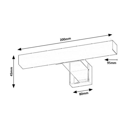 Rabalux - Iluminat LED pentru oglindă de baie, 4W, 230V, IP44, 20 cm, negru