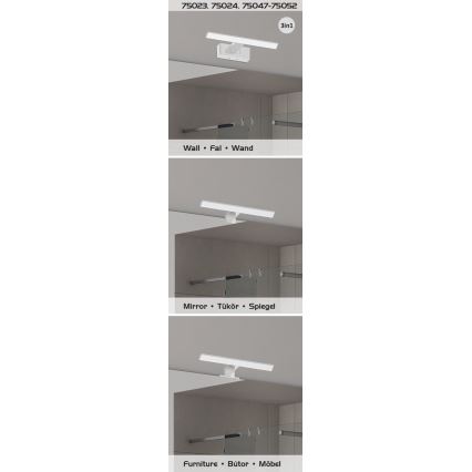 Rabalux - Aplica LED pentru oglindă de baie, 6W, 230V, IP44, 40 cm, negru