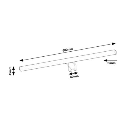 Rabalux - Aplica LED pentru oglindă de baie, 9W/230V, IP44, 60 cm, negru