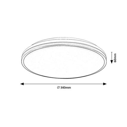 Rabalux - Plafonieră LED pentru baie, 18 W, 230 V, IP44, Ø 34 cm