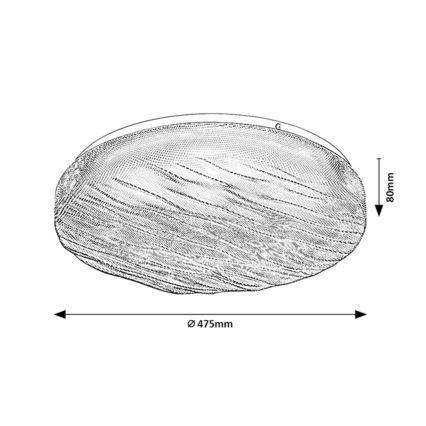 Rabalux - Plafonieră LED pentru baie, 36W/230V, IP44, 4000K, diametru 47,5 cm