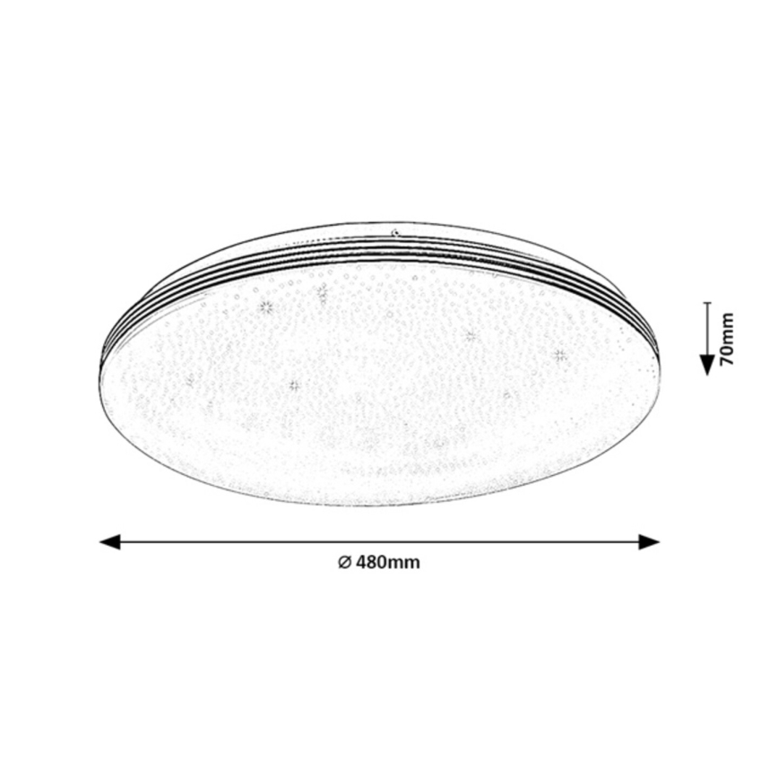 Rabalux - Plafonieră LED pentru baie, 40W, 230V, IP44, 4000K, Ø 48 cm