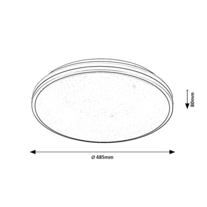 Rabalux - Plafonieră LED pentru baie, 40 W, 230 V, IP44, 4000 K, diam. 48,5 cm
