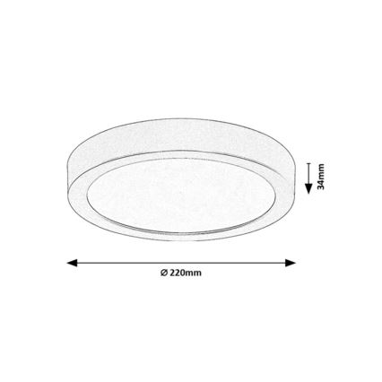 Rabalux - Plafonieră LED pentru baie, 24W/230V, Ø 22 cm, IP44, negru