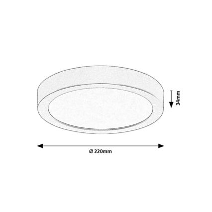 Rabalux - Plafonieră LED pentru baie, 24 W, 230 V, Ø 22 cm, IP44, auriu