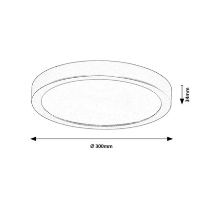 Rabalux - Plafonieră LED pentru baie, 30 W, 230 V, Ø 30 cm, IP44, aurie